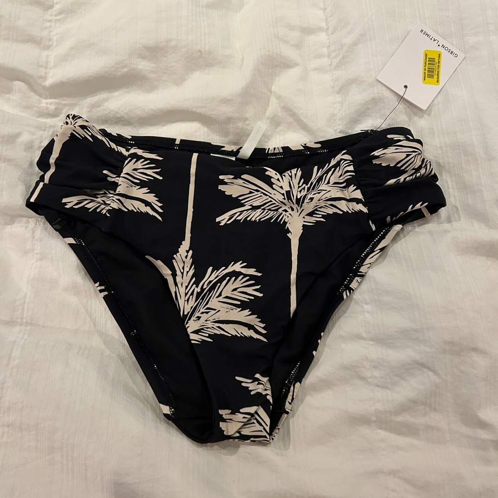 Gibson Latimer Black and Cream Patterned Bikini bottoms